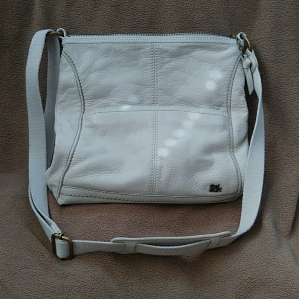 White leather cross body purse very gently used